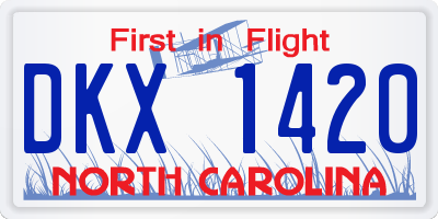 NC license plate DKX1420
