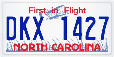 NC license plate DKX1427