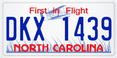 NC license plate DKX1439