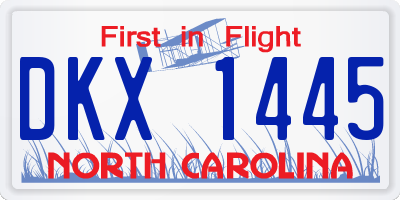 NC license plate DKX1445