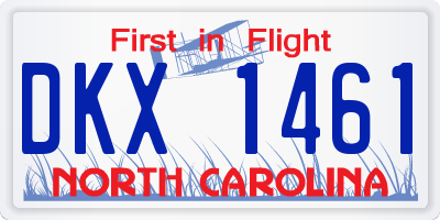 NC license plate DKX1461