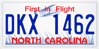 NC license plate DKX1462