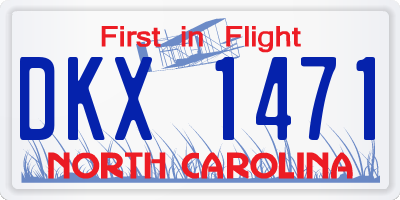 NC license plate DKX1471