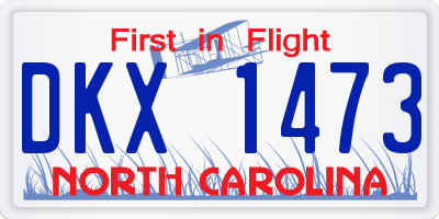 NC license plate DKX1473