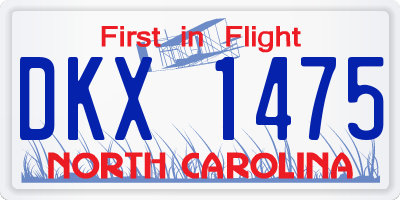 NC license plate DKX1475