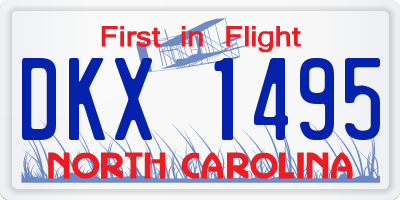 NC license plate DKX1495