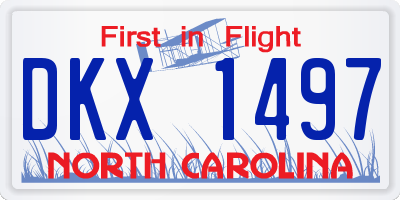NC license plate DKX1497