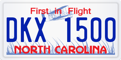 NC license plate DKX1500