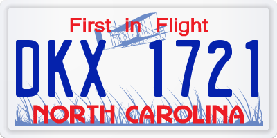 NC license plate DKX1721