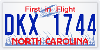 NC license plate DKX1744