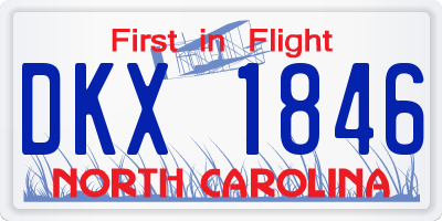 NC license plate DKX1846