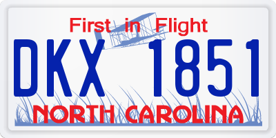 NC license plate DKX1851