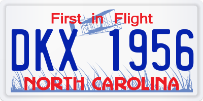 NC license plate DKX1956