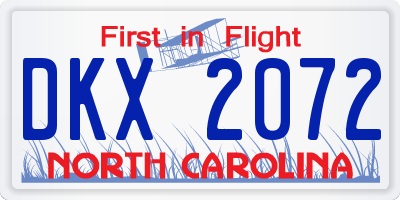 NC license plate DKX2072