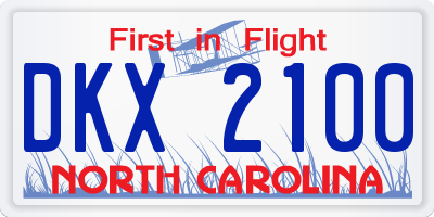 NC license plate DKX2100