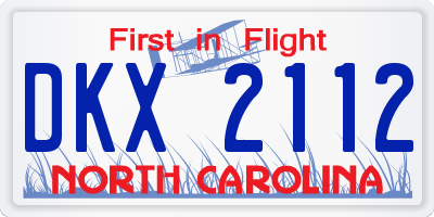 NC license plate DKX2112