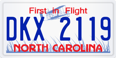 NC license plate DKX2119