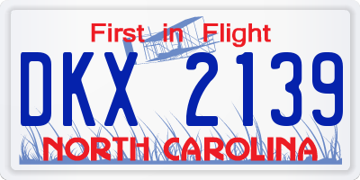 NC license plate DKX2139
