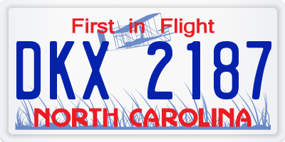 NC license plate DKX2187