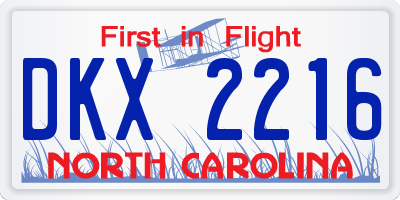 NC license plate DKX2216