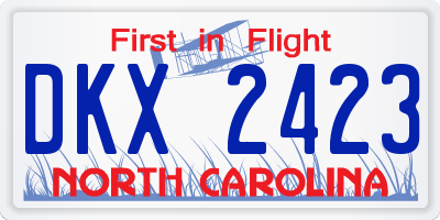 NC license plate DKX2423
