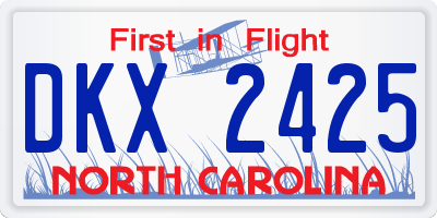 NC license plate DKX2425