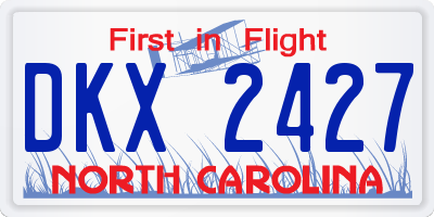 NC license plate DKX2427