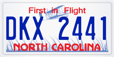 NC license plate DKX2441