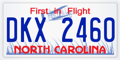 NC license plate DKX2460