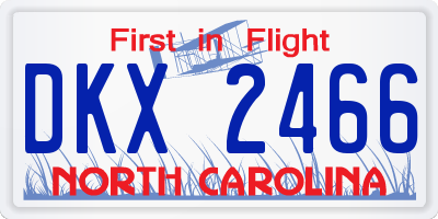 NC license plate DKX2466