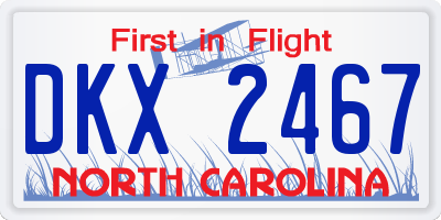 NC license plate DKX2467