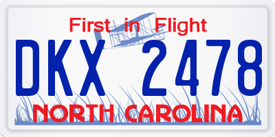 NC license plate DKX2478