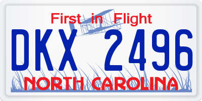 NC license plate DKX2496