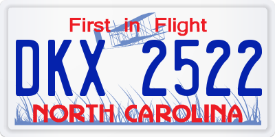NC license plate DKX2522