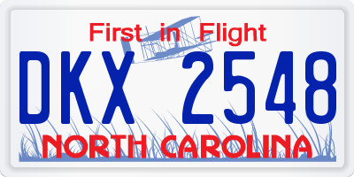 NC license plate DKX2548