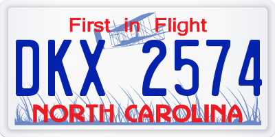 NC license plate DKX2574