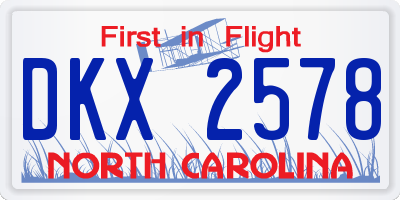 NC license plate DKX2578