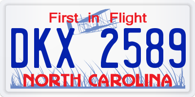 NC license plate DKX2589
