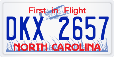 NC license plate DKX2657