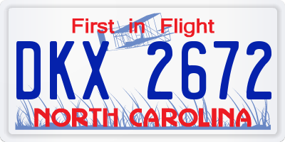 NC license plate DKX2672
