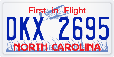 NC license plate DKX2695