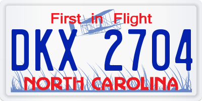 NC license plate DKX2704