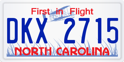 NC license plate DKX2715