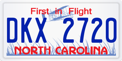 NC license plate DKX2720