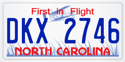NC license plate DKX2746