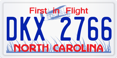 NC license plate DKX2766