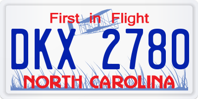 NC license plate DKX2780