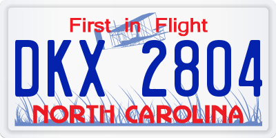 NC license plate DKX2804