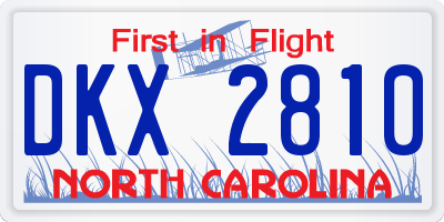 NC license plate DKX2810