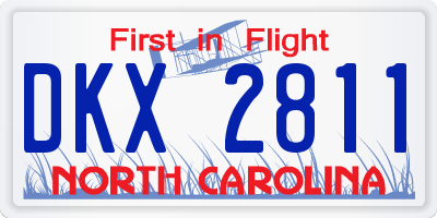 NC license plate DKX2811